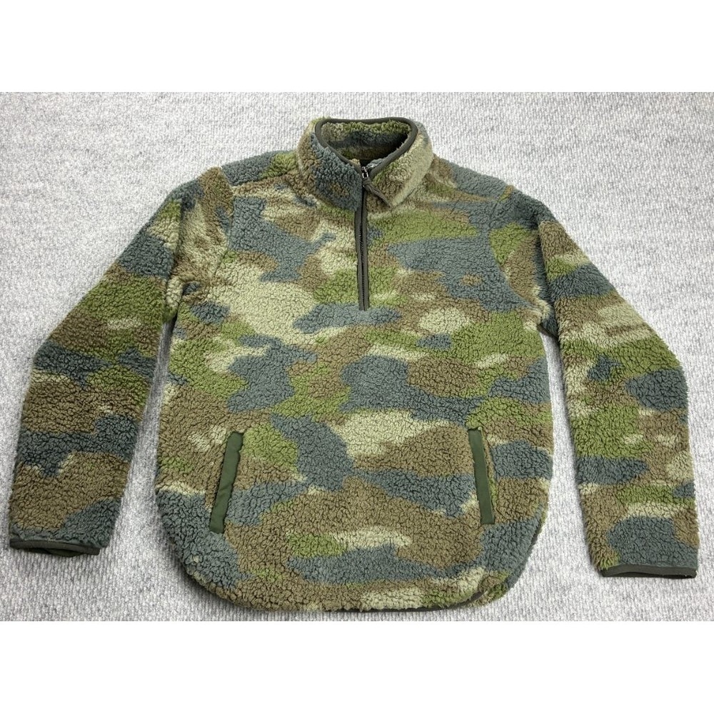Thread & Supply Camo Sherpa Fleece Pullover Small
